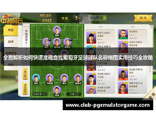 全面解析如何快速准确查找葡萄牙足球球队名称指南实用技巧全攻略