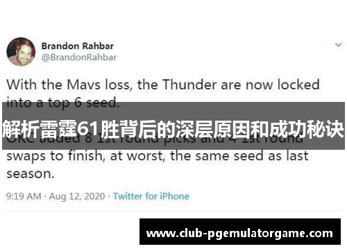 解析雷霆61胜背后的深层原因和成功秘诀
